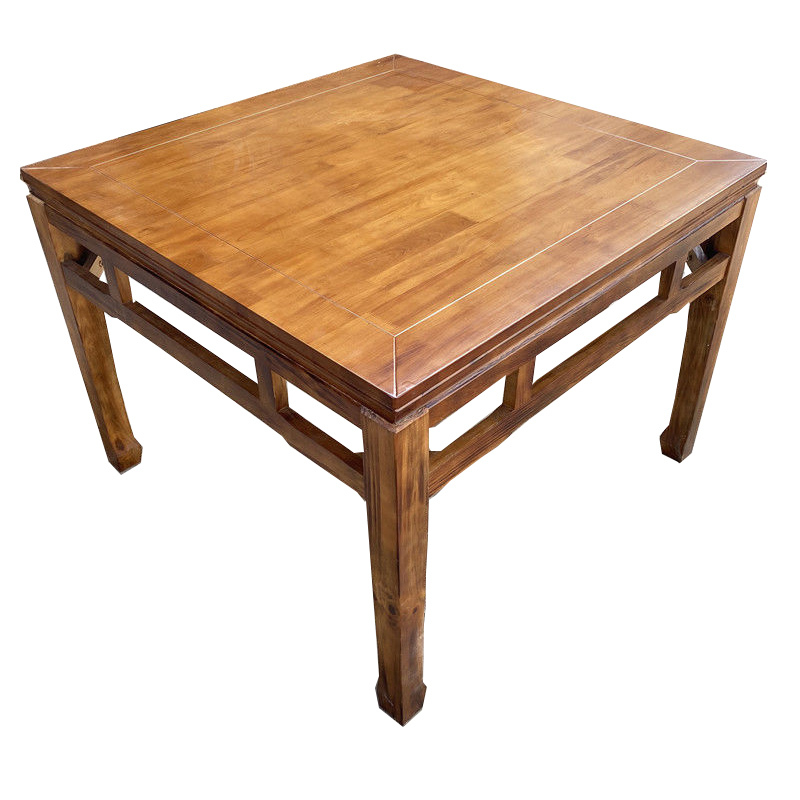 卡里鳄方桌实木桌木骨架为主的方桌会客洽谈桌实木制作方桌传统中式方