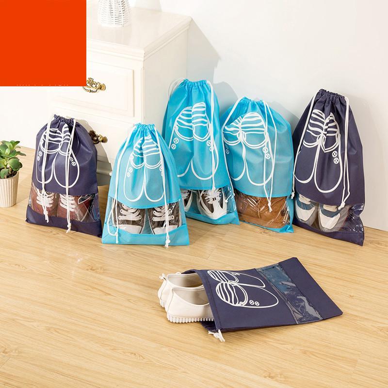 10个装便携式透明运动束口装鞋子的袋子 收纳拉链旅行防尘鞋袋收纳袋