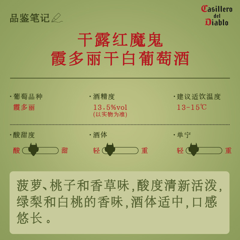 智利原瓶进口红酒干露红魔鬼霞多丽干白葡萄酒750ml整箱送礼聚会高清大图