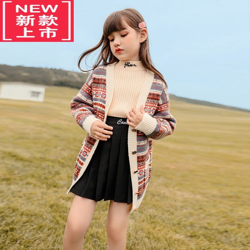 可莉允女童毛衣儿童针织开衫外套春秋款秋装中大童打底衫2022年新款童装图片