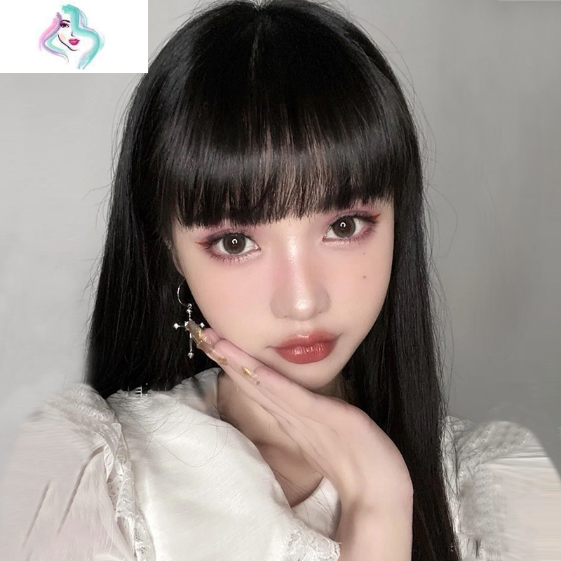 漫画刘海假发女圆脸齐刘海自然隐形真发空气刘海网红一刀平假发片你