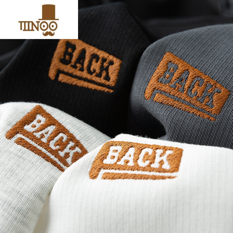 YANXU轻奢秋季薄款假衬衫领卫衣男长袖修身刺绣字母休闲白色上衣男高清大图