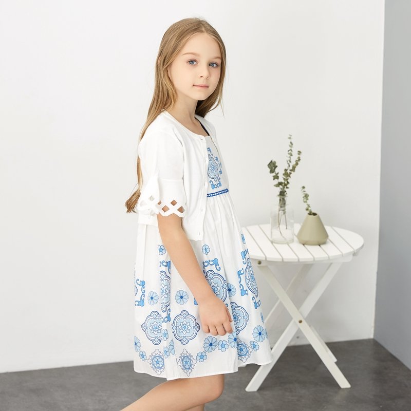 [99元3件]米喜迪mecity童装女童喇叭袖毛织开衫