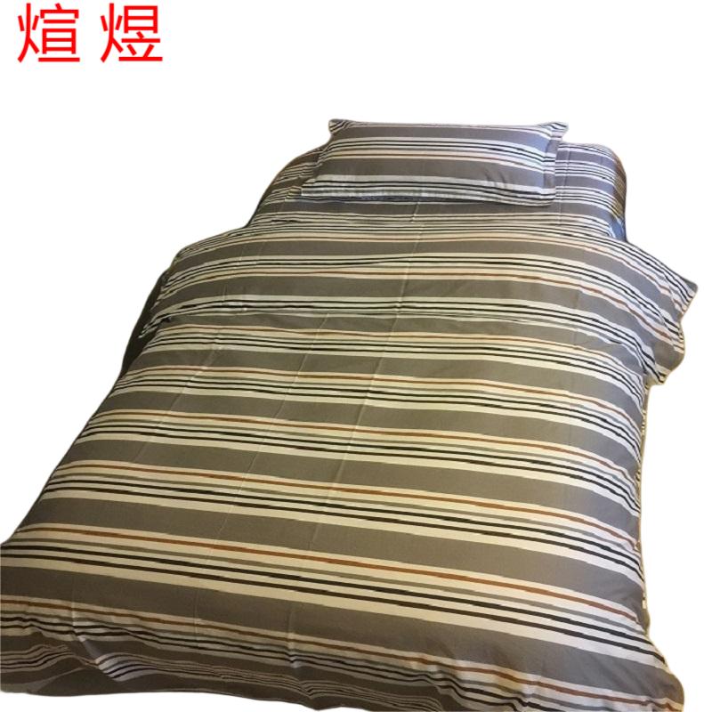 煊煜 全棉床单(灰条) 160*230cm 条高清大图