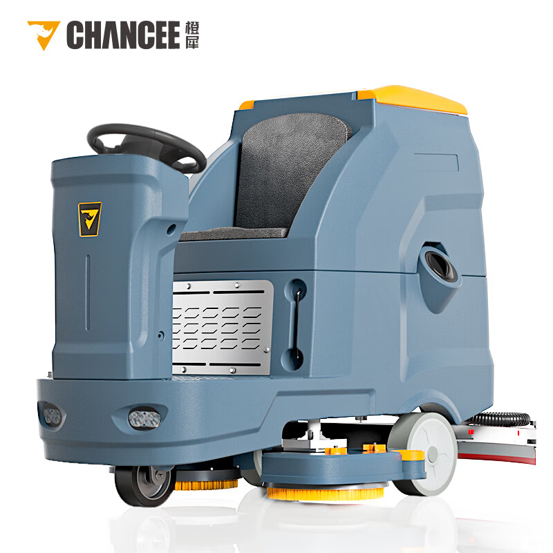 橙犀(CHANCEE)K80商用洗地机驾驶式工业小区工厂车间全自动擦地车 地坪清洗刷地洗地吸干机 锂电免维护版