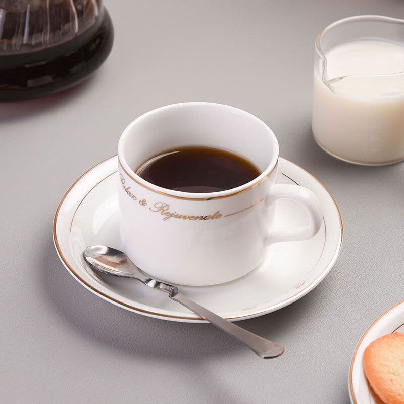 方解实咖啡杯碟套装欧式金边陶瓷杯西式红茶杯早餐杯牛奶杯6杯6碟6+杯架图片
