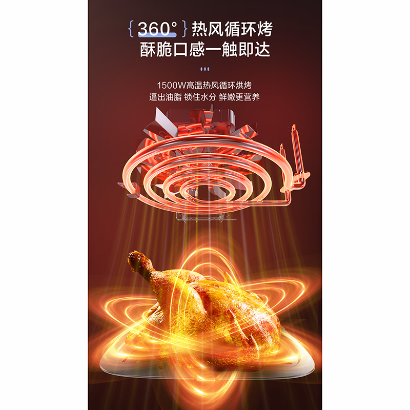 海尔 家用大容量触控款可视空气炸锅5L HSAF-EV504A高清大图