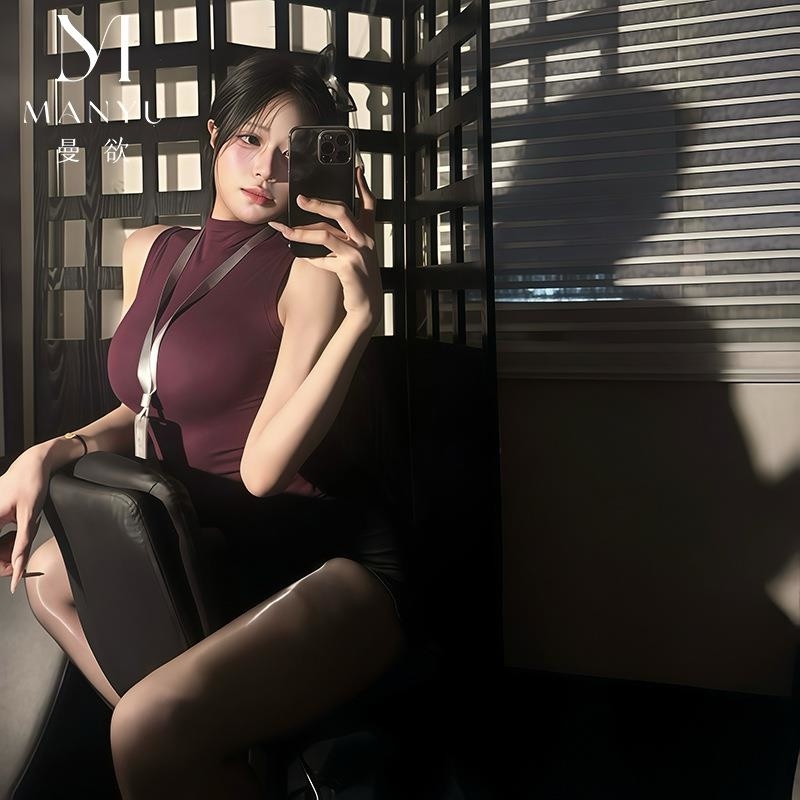 曼欲性感情趣内衣纯欲风秘书包臀裙空姐制服激情夜店免脱套装9488高清大图