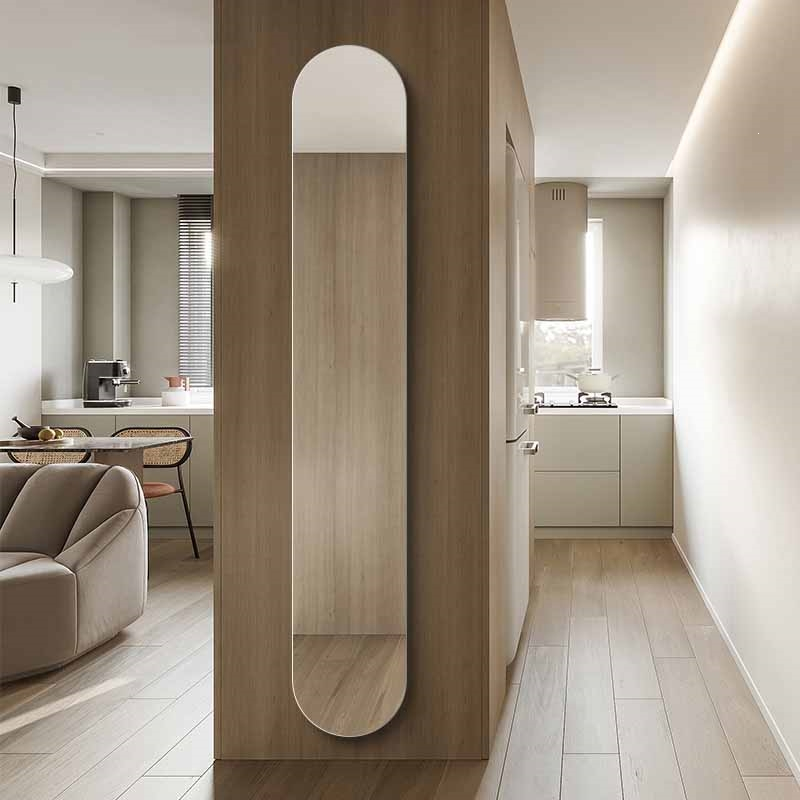 无框超窄穿衣镜闪电客卧室客厅玄关壁挂贴墙自粘全身镜子简约试衣镜