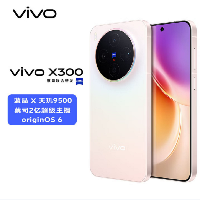 vivo X300 幸运彩 16GB+1TB 蓝晶×天玑9500芯 大电池 90W快充 支持无线充电 蔡司超级潜望长焦 拍照 AI手机高清大图