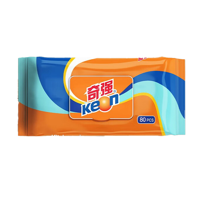 奇强厨房湿巾1层*80抽*12包强力去污高效除菌QQCFD125