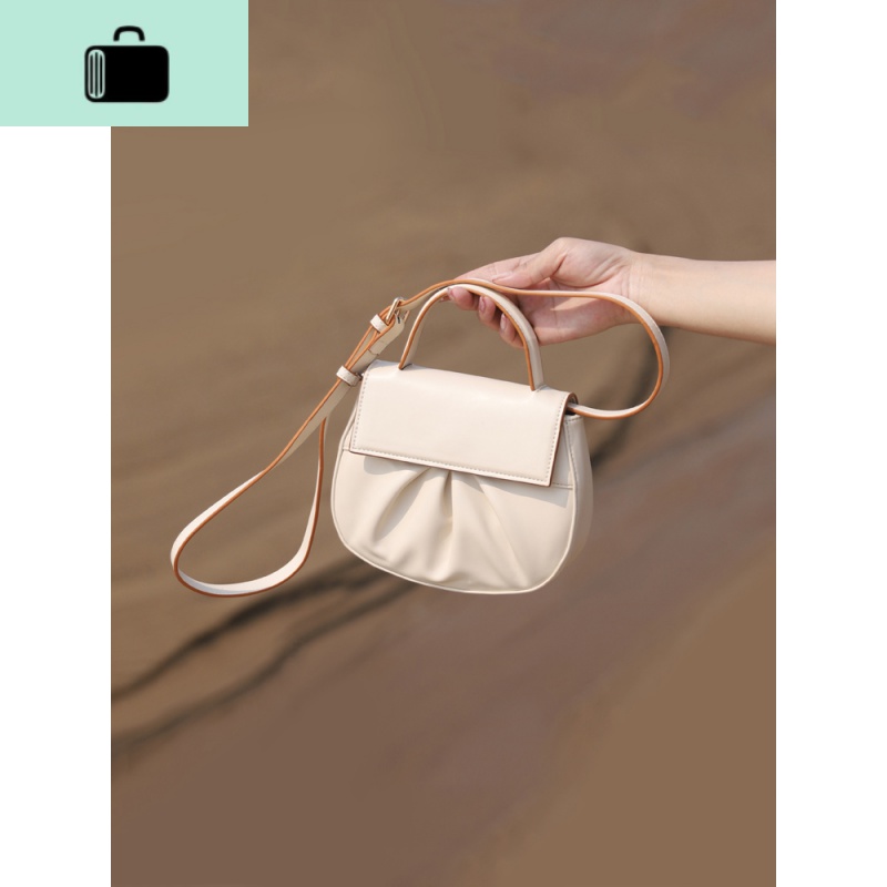 BAG法式小众褶皱软皮马鞍包云朵包包2020新款潮斜挎小圆包女NEWLAKE高清大图