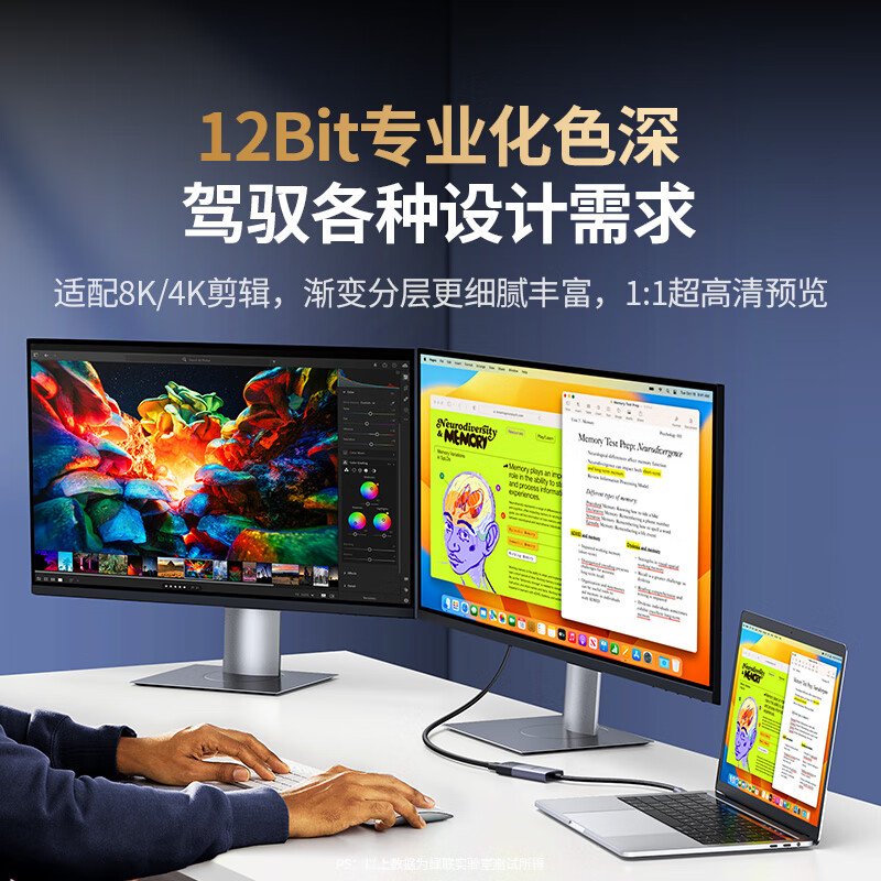 绿联(UGREEN)Type-C转HDMI2.1母转接头转换器线 [8K/60Hz] 铝壳母头 雷电3/4扩展高清8K6高清大图