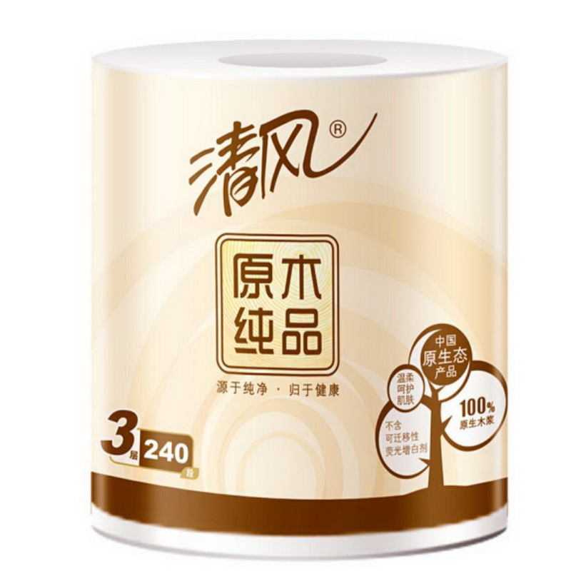 清风 16012 卫生纸 卷纸 纸制品 110*100mm（3层）240段/卷 12卷/提