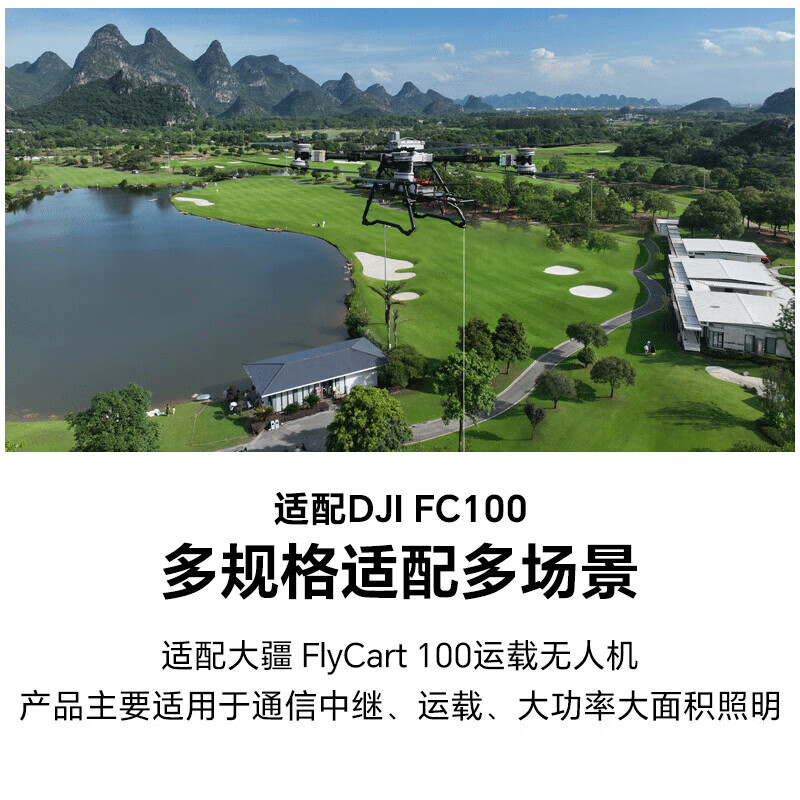 大疆(DJI)无人机FlyCart 100 含电池*2+降落伞+双电吊运+三方系留系统 80公斤运输大型载重无人机高清大图