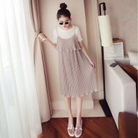 胖仙女大码女装夏胖mm爱遮肚藏肉减龄雪纺连衣裙胖妹妹洋气套装