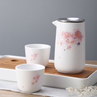 特美刻(TOMIC)湖畔居 旅行茶具套装陶瓷茶具茶杯套组便携装一壶两杯带包快客杯