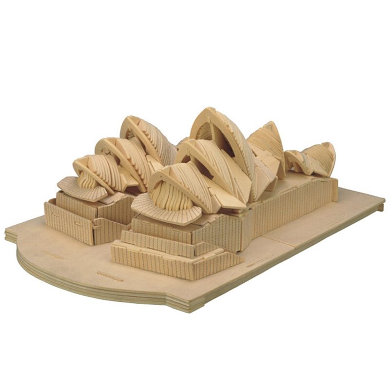 儿童木质玩具木制3d立体拼图拼装拼插房屋建筑模型diy手工礼品积木