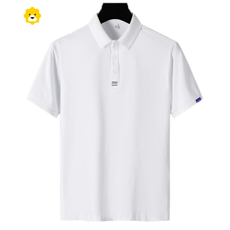 fishbasket男士polo衫短袖2024季新款男装高端休闲带翻领白色t恤男款