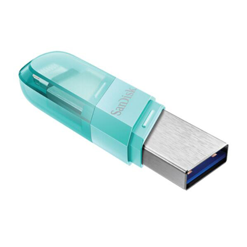 闪迪 (SanDisk)128GB苹果手机电脑U盘 欢欣i享(豆蔻版)iPhone内存扩容USB3.0读90MB/s绿色