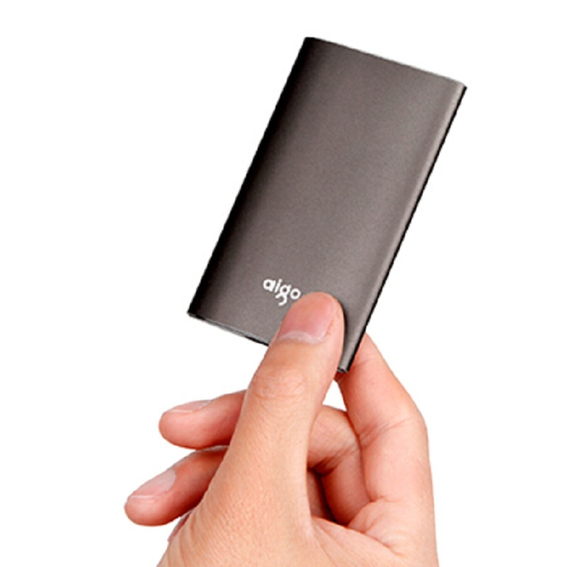 爱国者(aigo)S01 1TB USB3.0 黑色 固态(PSSD)移动硬盘 金属抗震防摔 名片大小