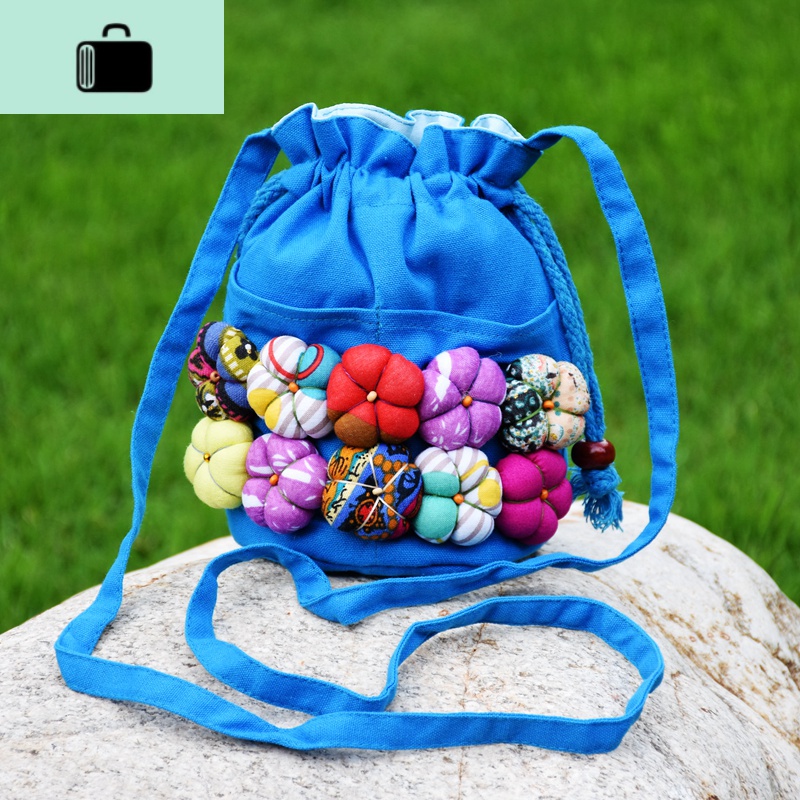 云南民族风手工可爱南瓜包小包包女休闲零钱包拎包斜挎包NEW LAKE高清大图