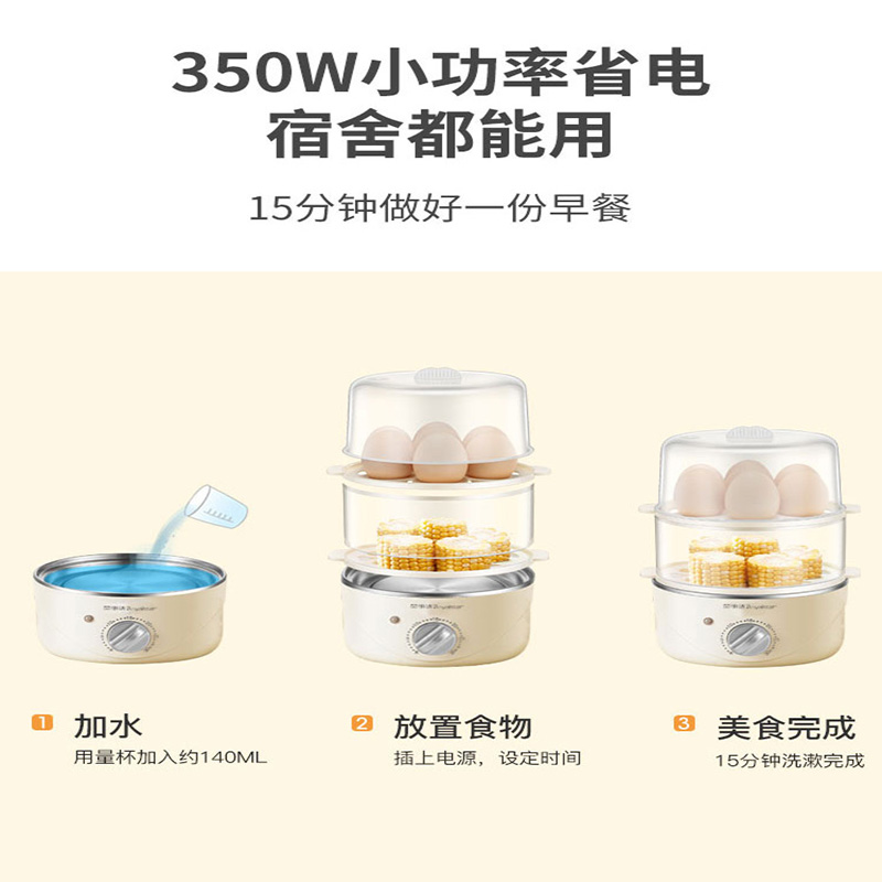 荣事达煮蛋蒸蛋器双层自动断电家用宿舍小型鸡蛋机蒸鸡蛋早餐神器RD-Q350G高清大图