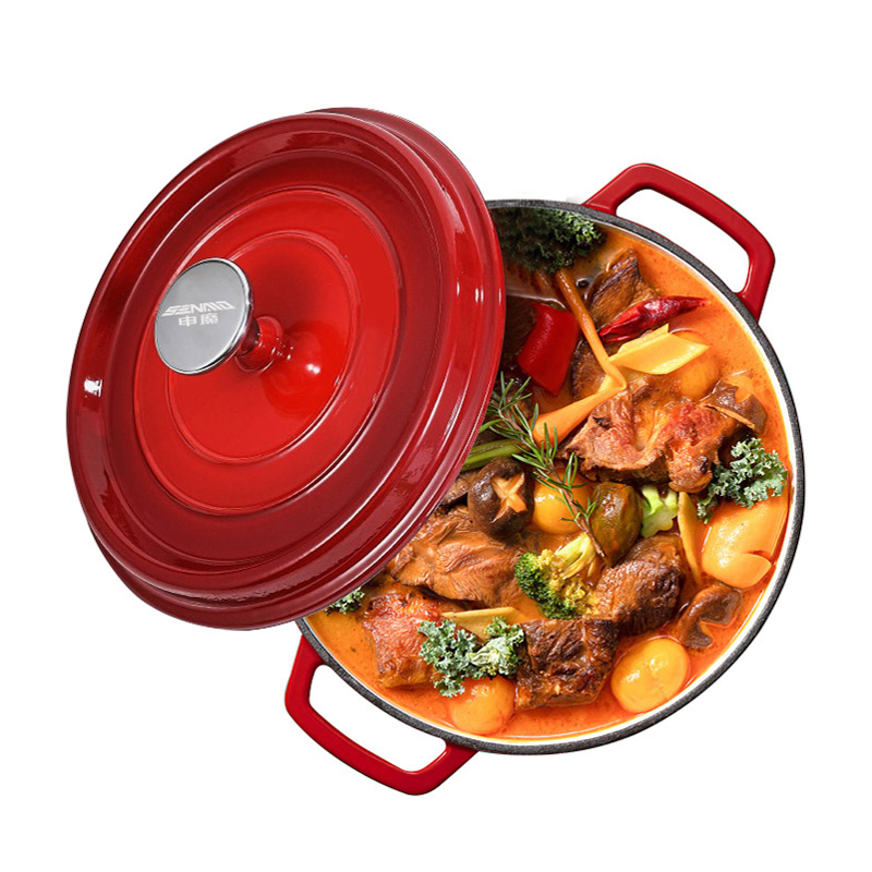 申魔红色恋人珐琅铸铁汤锅-24CMSC22K68高清大图