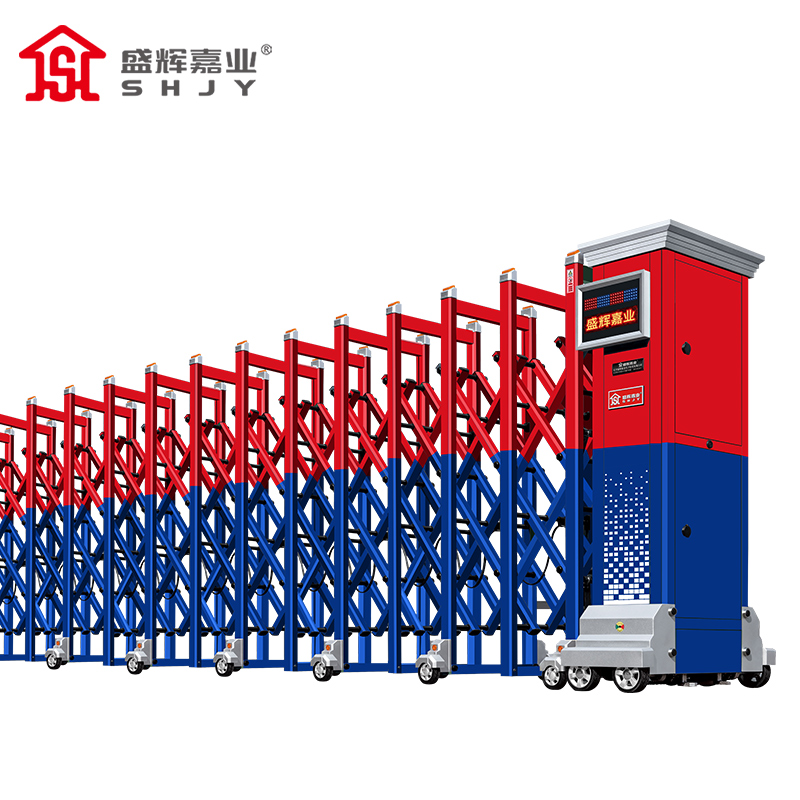 盛辉嘉业 智能伸缩门分段大门电动平移门消防铝合金伸缩段滑门庭院大门定制每米 消防门定制