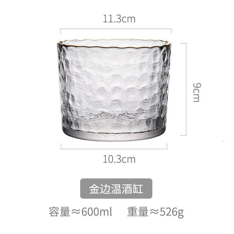 家柏饰(CORATED)日式清酒酒具冰酒壶古风白酒玻璃喝酒小杯子手工烧酒盅温酒器 金边温酒缸高清大图