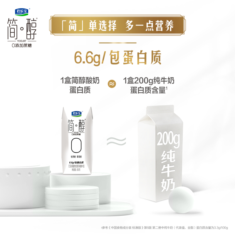 君乐宝简醇0添加蔗糖酸奶整箱常温酸奶代餐 简醇200*12盒[1箱]