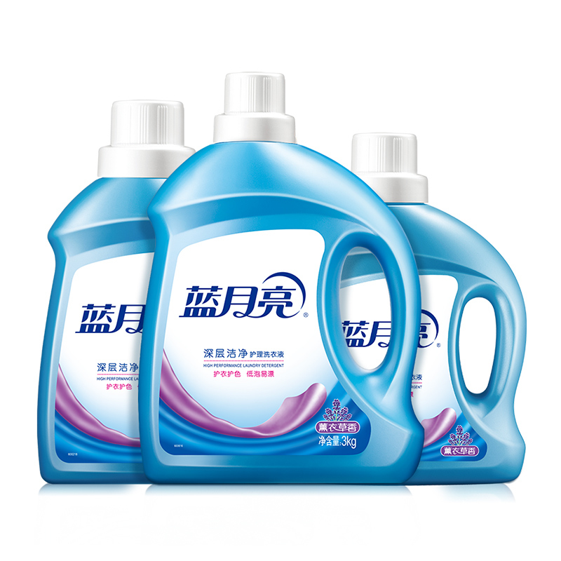 蓝月亮深层洁净洗衣液薰衣草香衣物清洁护理剂瓶装3kg/瓶+2kg/瓶+1kg/瓶 深层洁净 强效去污