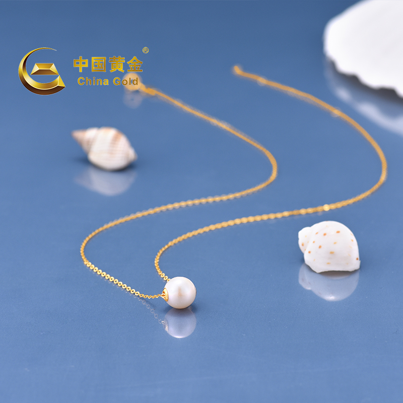 中国黄金 18K金珍珠路路通套链