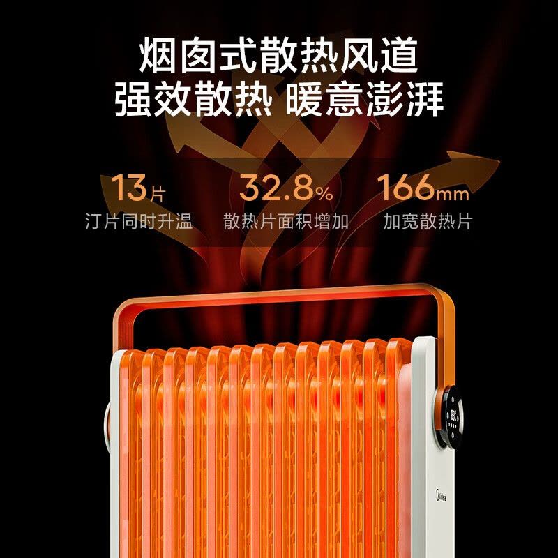 美的(Midea)取暖器HYW22KRB暖阳系列/电暖器/电暖气片 家用 低噪加湿智能语音遥控一机多能13片电热油汀图片