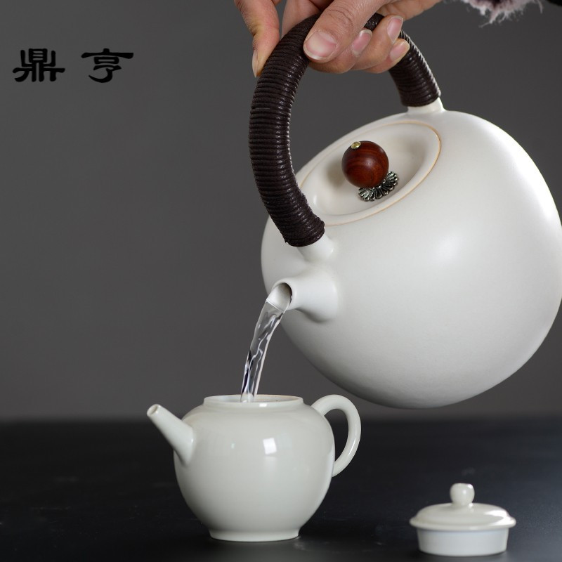 鼎亨 苏打釉陶壶 陶瓷白泥提梁壶 煮茶壶 烧水泡茶壶功夫茶具