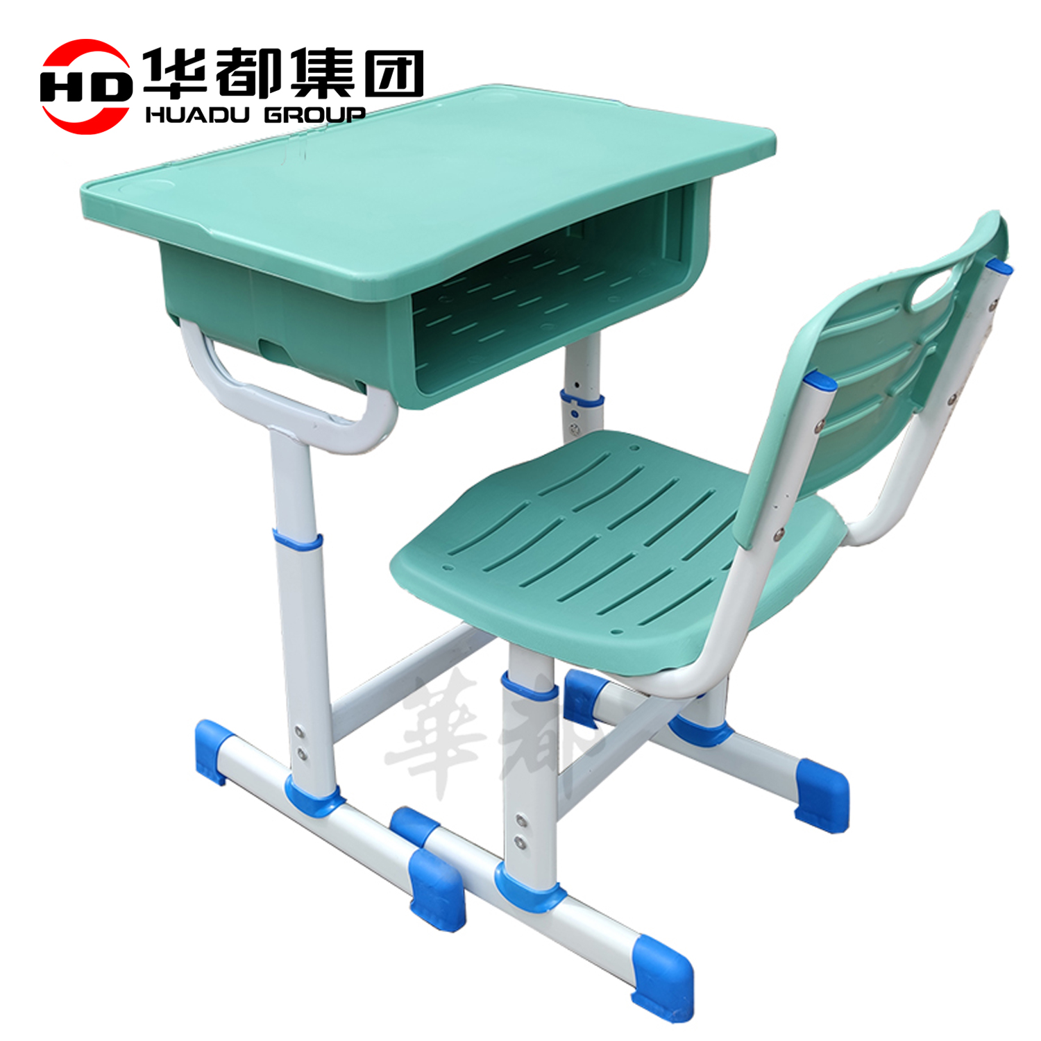 华都HDKZ-13 ABS桌面升降课桌椅华都学生课桌椅学校可躺椅午休椅培训桌ABS桌面双斗课桌课凳课椅教室高清大图