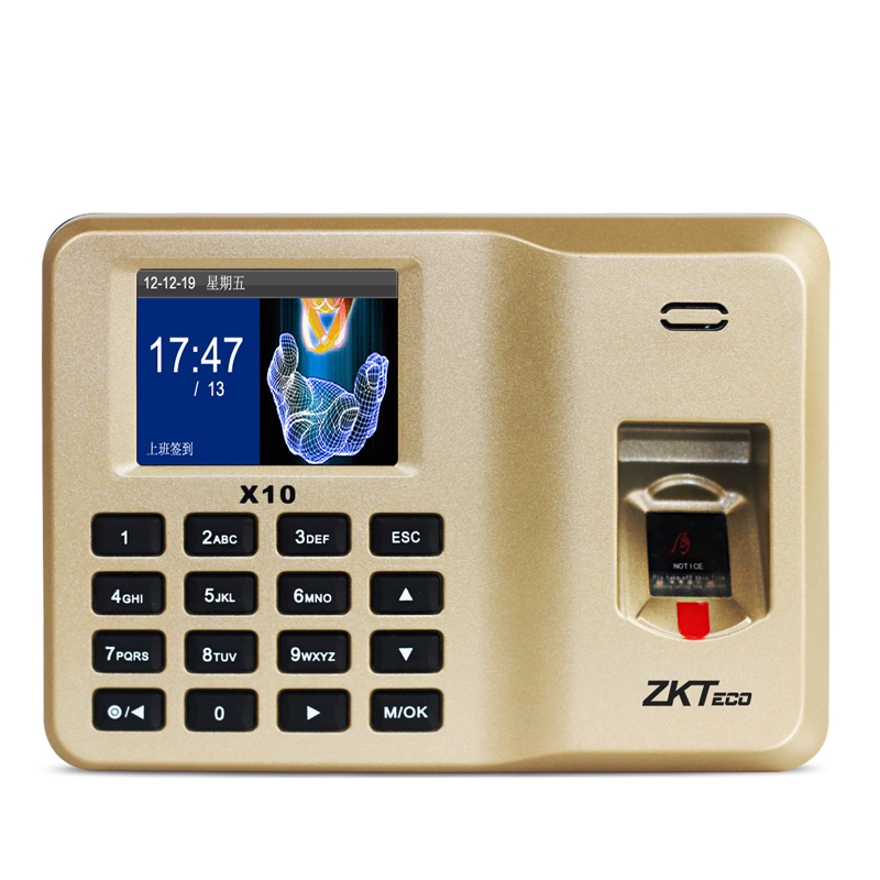 ZKTeco/熵基科技x10打卡机考勤机办公室指纹识别员工上班下班手指签到自动报表免软件安装全国联保