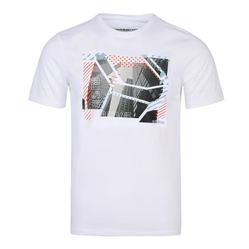 Adidas阿迪达斯NEO男装夏季运动服休闲圆领短袖T恤DW8209 C