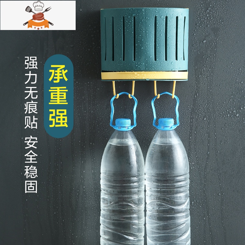 筷子篓家用免打孔置物架壁挂式厨房餐具收纳盒筷筒架筷子笼沥水架 敬平 壁挂款-绿+黄餐具架高清大图