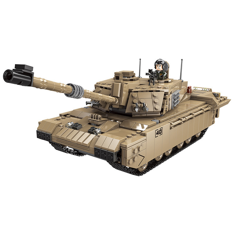 星堡坦克挑战者2儿童拼装积木玩具豹2a6t14军事模型玩具