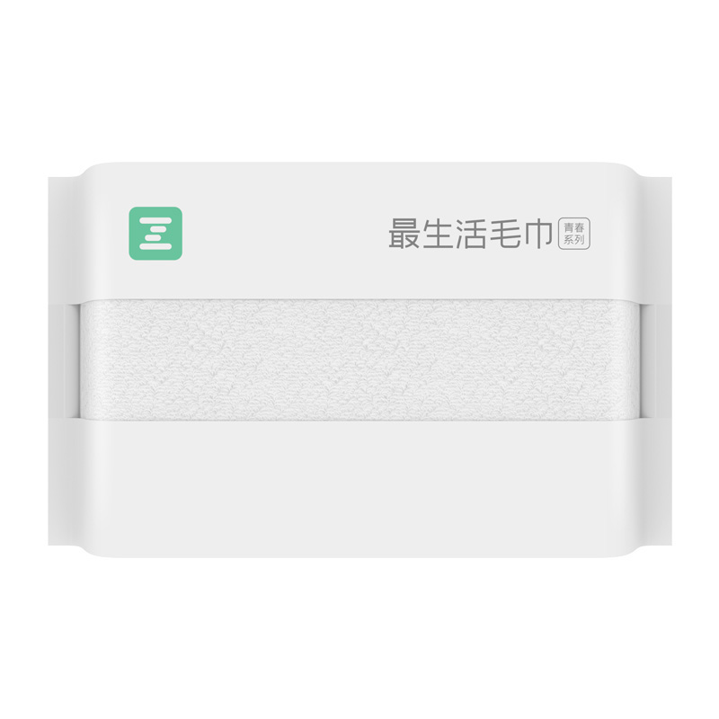 最生活毛巾纯棉洗脸巾新疆棉密封包装全棉强吸水易干成人家用 32*70cm90g白色毛巾1条