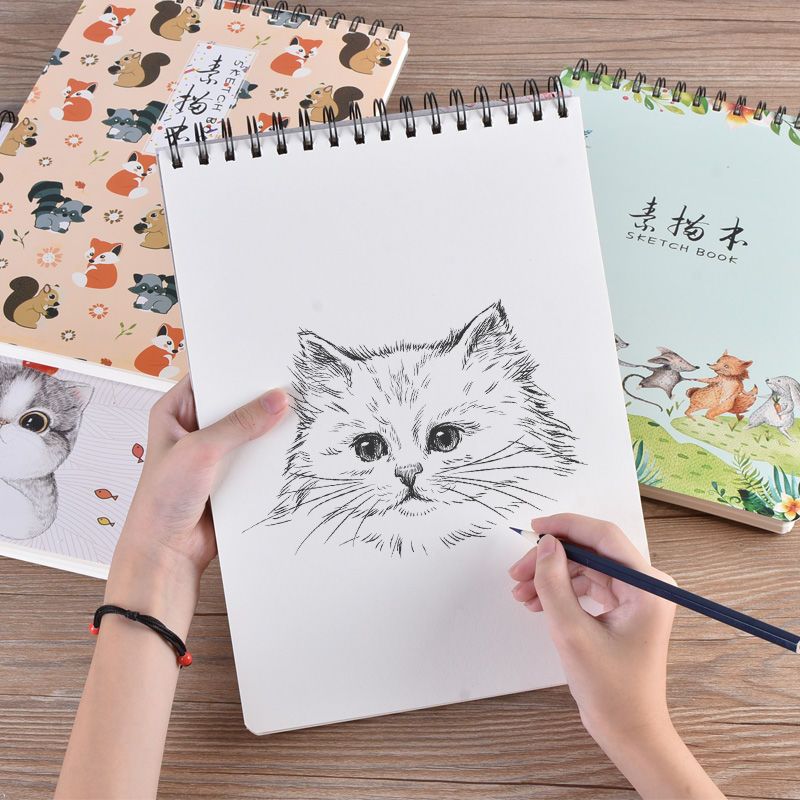 牛皮纸封面40张纸大号可爱素描本a4加厚学生美术画画彩铅本8k空白手绘