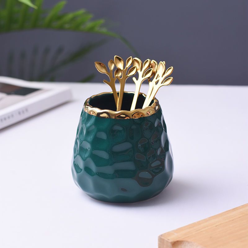 2绿银叉子创意水果叉子家用可爱不锈钢小叉子水果签ins祖母绿水果叉