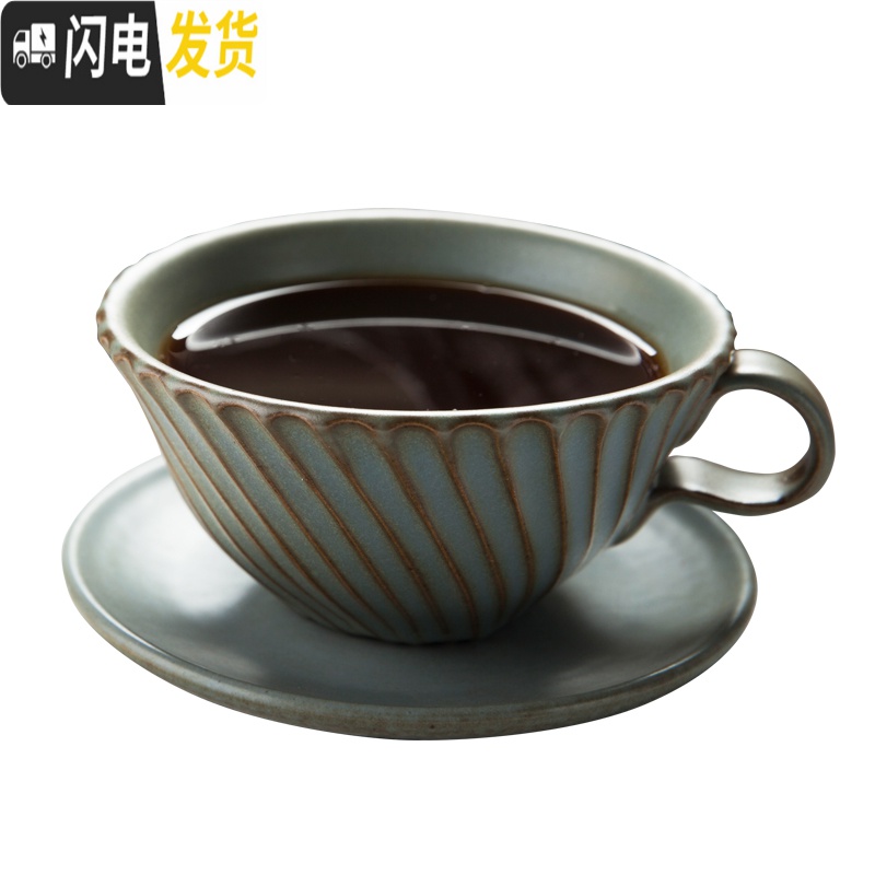 三维工匠手工创意咖啡杯 欧式拉花杯 咖啡杯陶瓷马克杯子复古罗马柱手柄杯高清大图