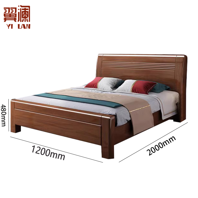 翼澜 实木床 120cm 张高清大图