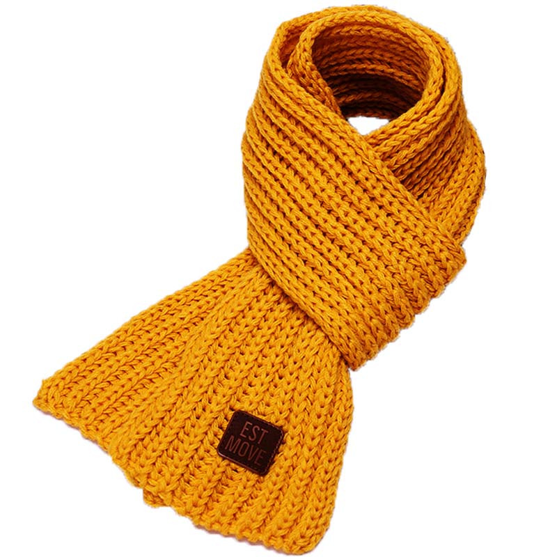 儿童围巾男童秋冬季百搭毛线针织小孩围脖韩版保暖女童宝宝围巾简约婴