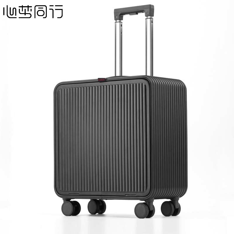心梦同行全铝镁合金拉杆箱17寸行李箱出差登机箱旅游密码箱万向轮旅行箱 黑色818-17/个高清大图
