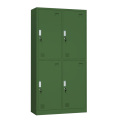湘渭铁皮更衣柜宿舍储物柜钢制内务柜制式绿皮衣帽柜绿色4门更衣