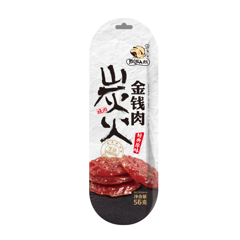 飘零大叔 炭火金钱肉原味味 56g 靖江特产碳烤肉干