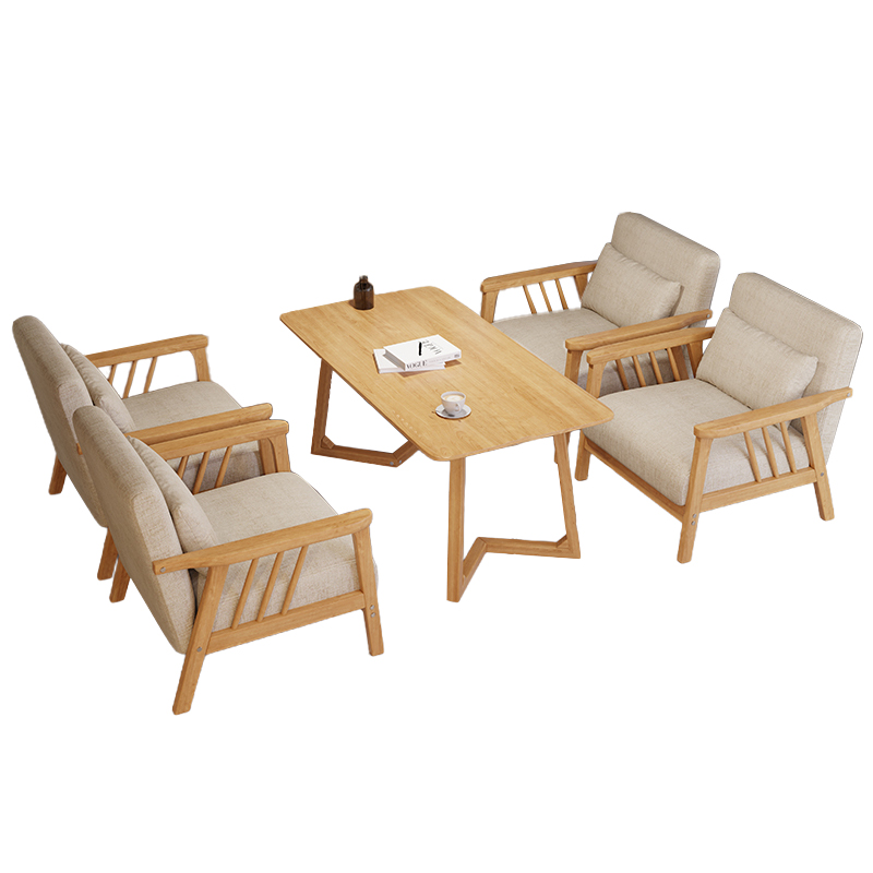 烁恒实木沙发1+1+圆桌套高清大图